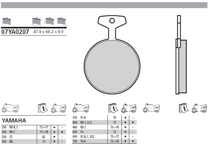 07YA0207 Brembo Brake Pad - Standard