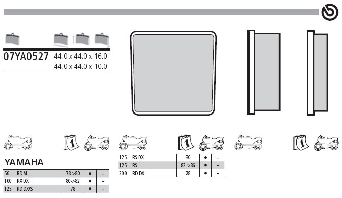 07YA0527 Brembo Brake Pad - Standard, front