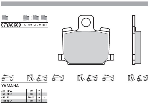 07YA0609 Brembo Brake Pad - Standard, front