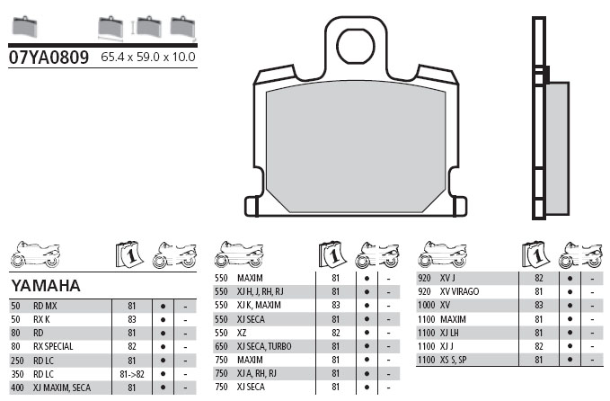07YA0809 Brembo Brake Pad - Standard, front