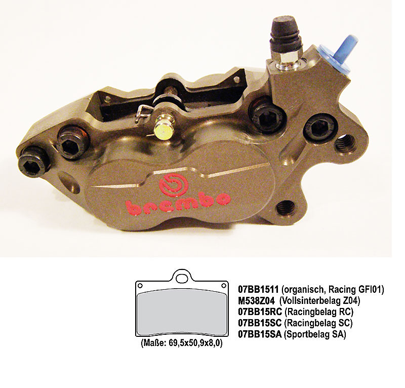 Brembo Axial Caliper P4 30/34 CNC 40 mm, right side