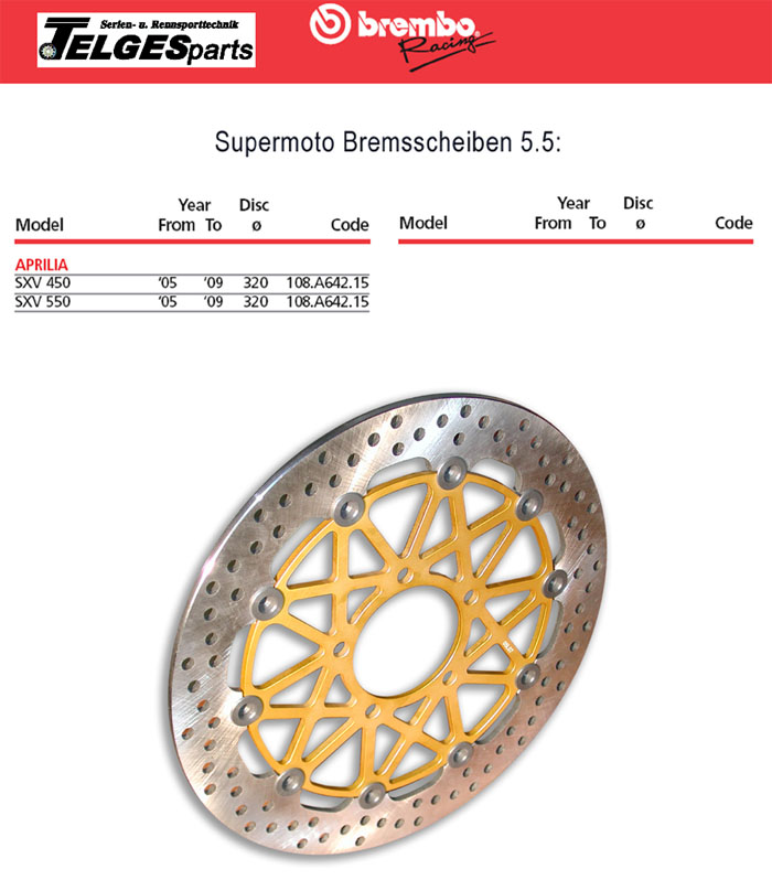Brembo High-Performance Brake Disc 108A64215 Super Moto