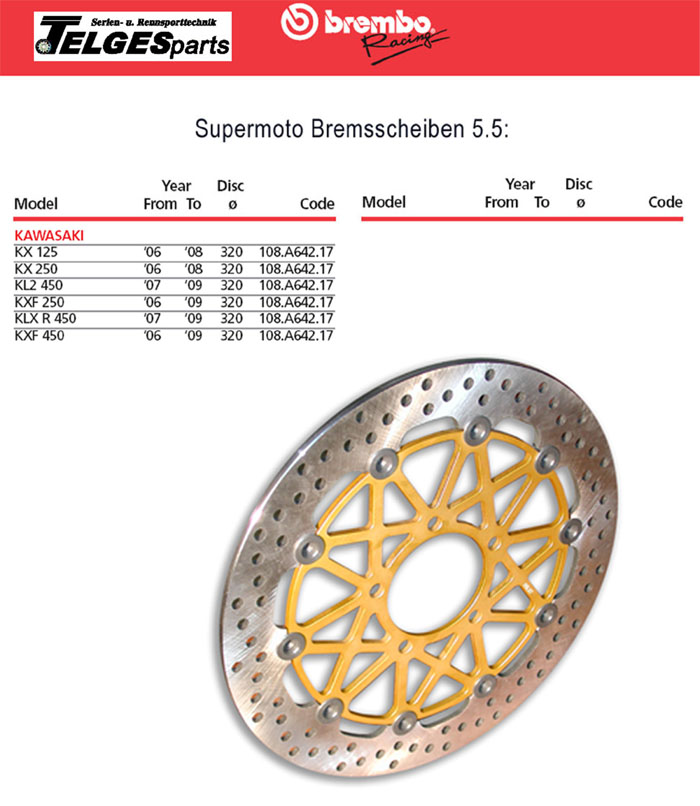 Brembo High-Performance Brake Disc 108A64217 Super Moto