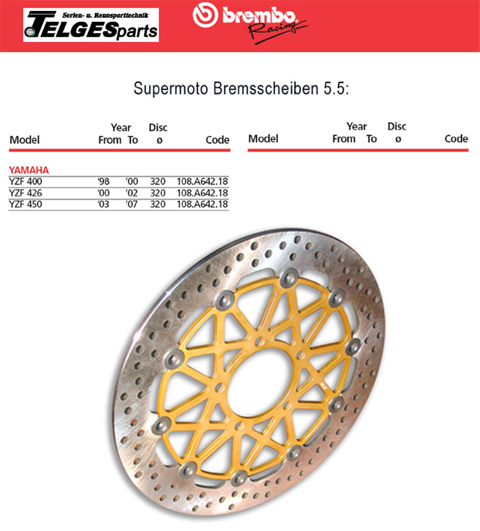 Brembo High-Performance Brake Disc 108A64218 Super Moto