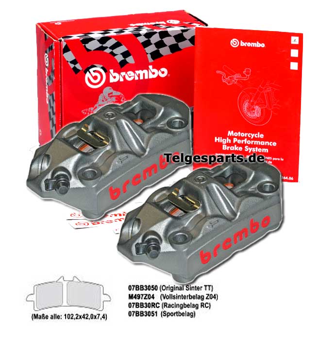 Radial M4 Monoblock Calipers Original Brembo, 100 mm Kit le/ri