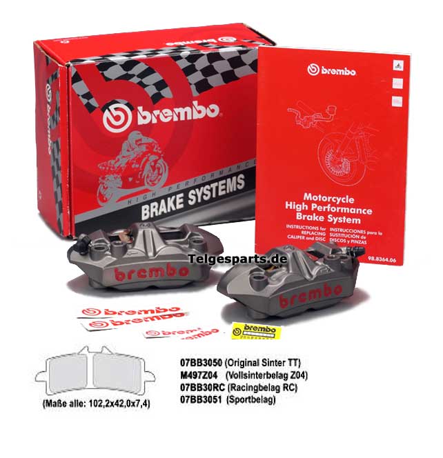 Radial M4 Monoblock Calipers Original Brembo, 108 mm Kit le/ri