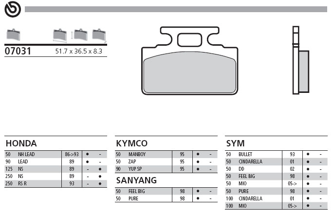 07031 Brembo Brake Pad - Standard