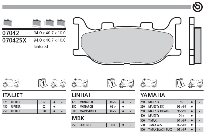 07042 Brembo Bremsbelag - Standard, vorne