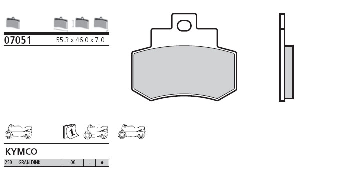 07051 Brembo Brake Pad - Standard, rear