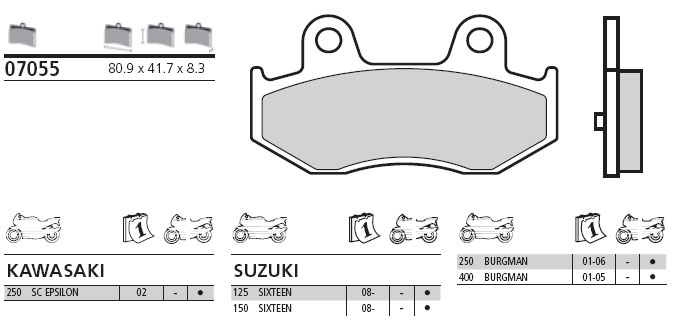 07055 Brembo Brake Pad - Standard, rear