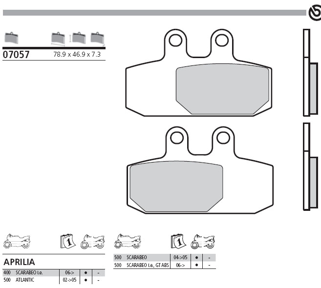 07057 Brembo Bremsbelag - Standard, vorne