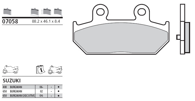 07058XS Brembo Brake Pad - Sintered, rear