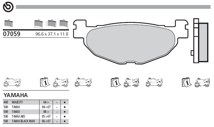 07059 Brembo Bremsbelag - Standard, hinten