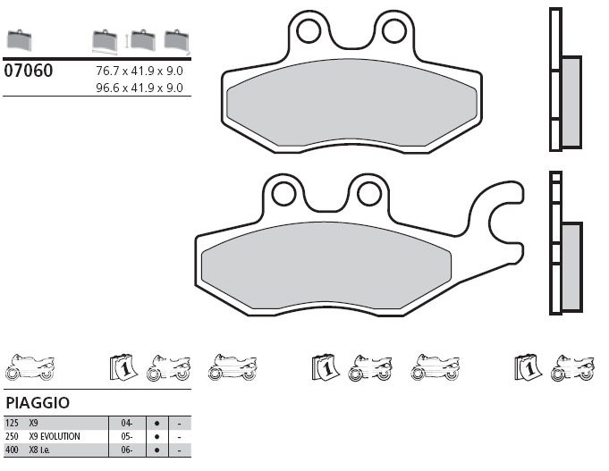 07060 Brembo Brake Pad - Standard, front