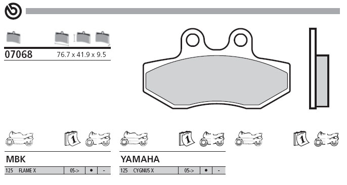 07068 Brembo Brake Pad - Standard, front