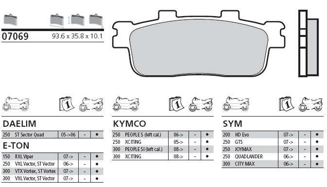 07069 Brembo Bremsbelag - Standard, hinten