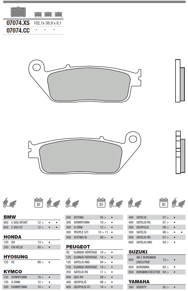 07074 Brembo Bremsbelag - Standard