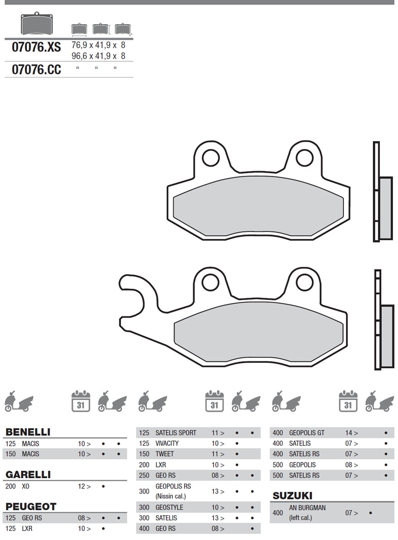 07076 Brembo Bremsbelag - Standard, hinten