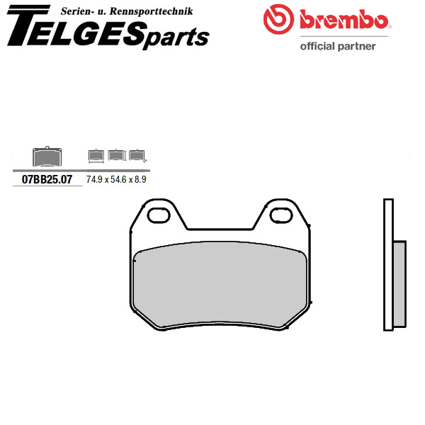 07BB2507 Brembo Bremsbelag - CC Carbon Ceramic Road hinten