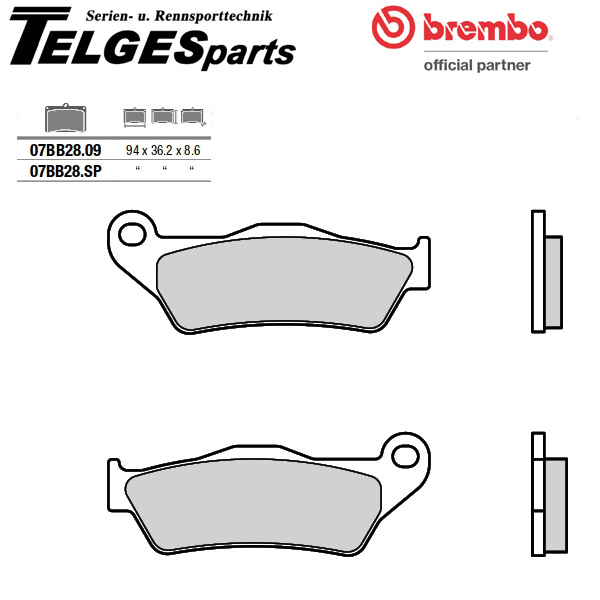 07BB28SP Brembo Brake Pad - SP Sinter Road rear