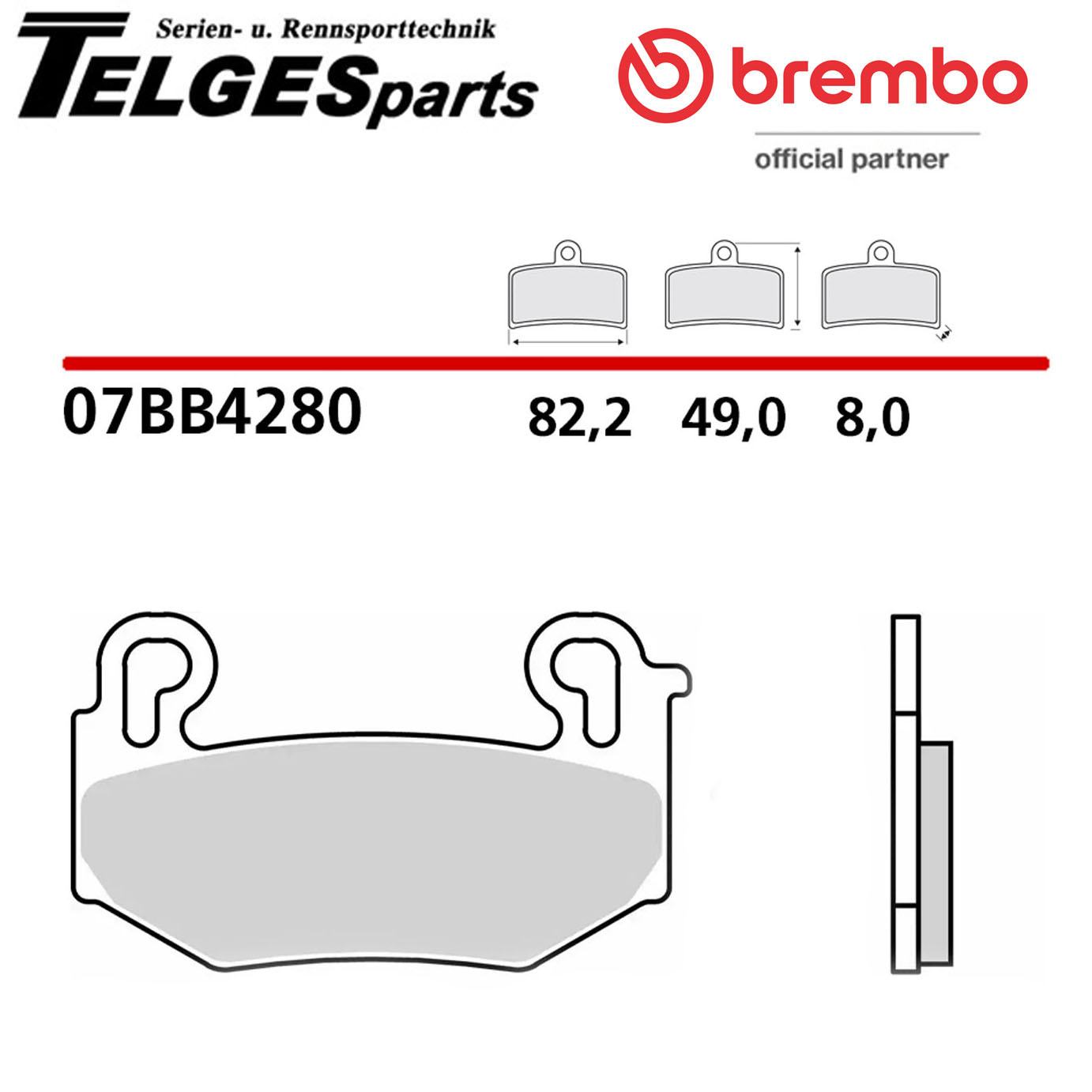 07BB4280 Brembo Bremsbelag - OEM Genuine Sinter