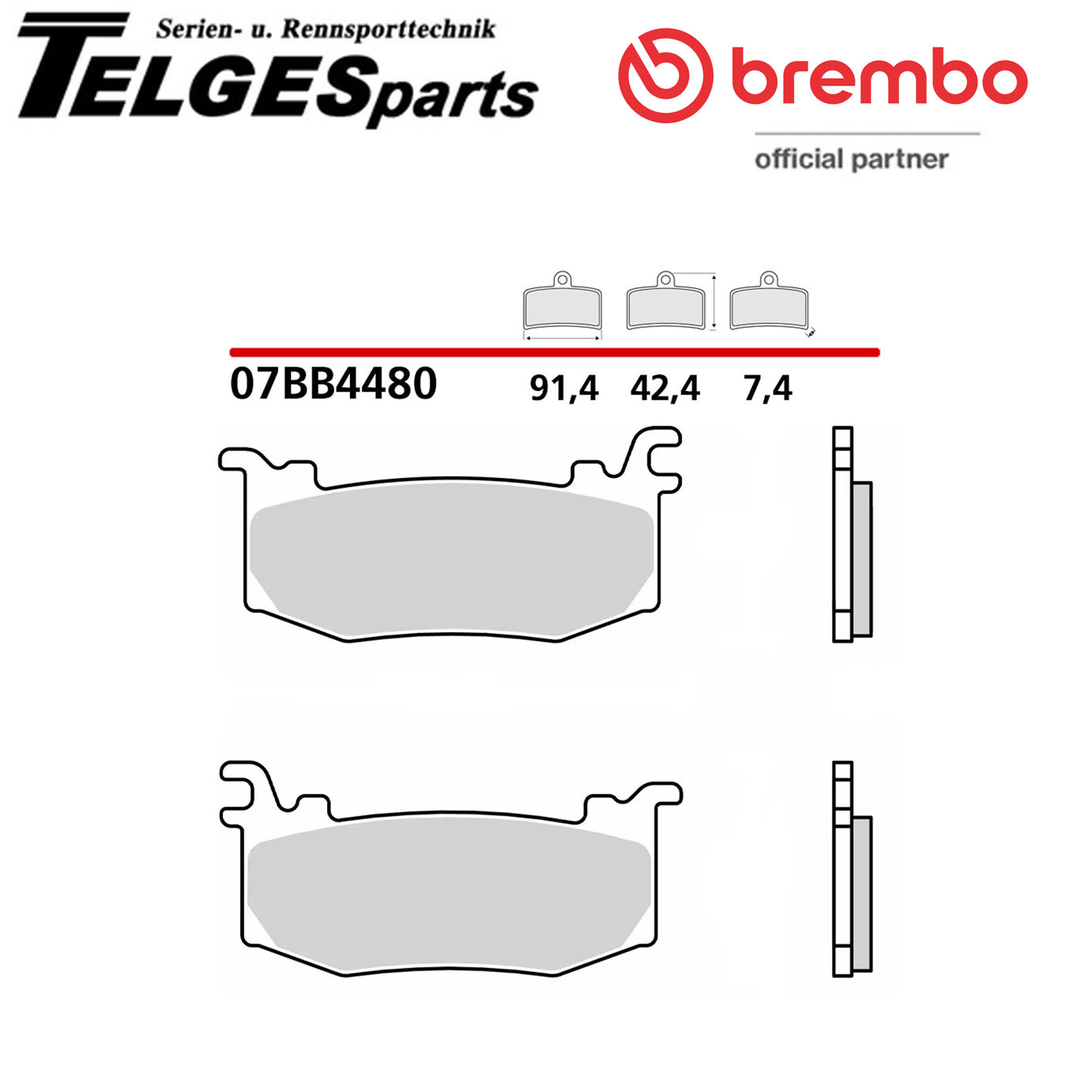 07BB4480 Brembo Bremsbelag - OEM Genuine Sinter