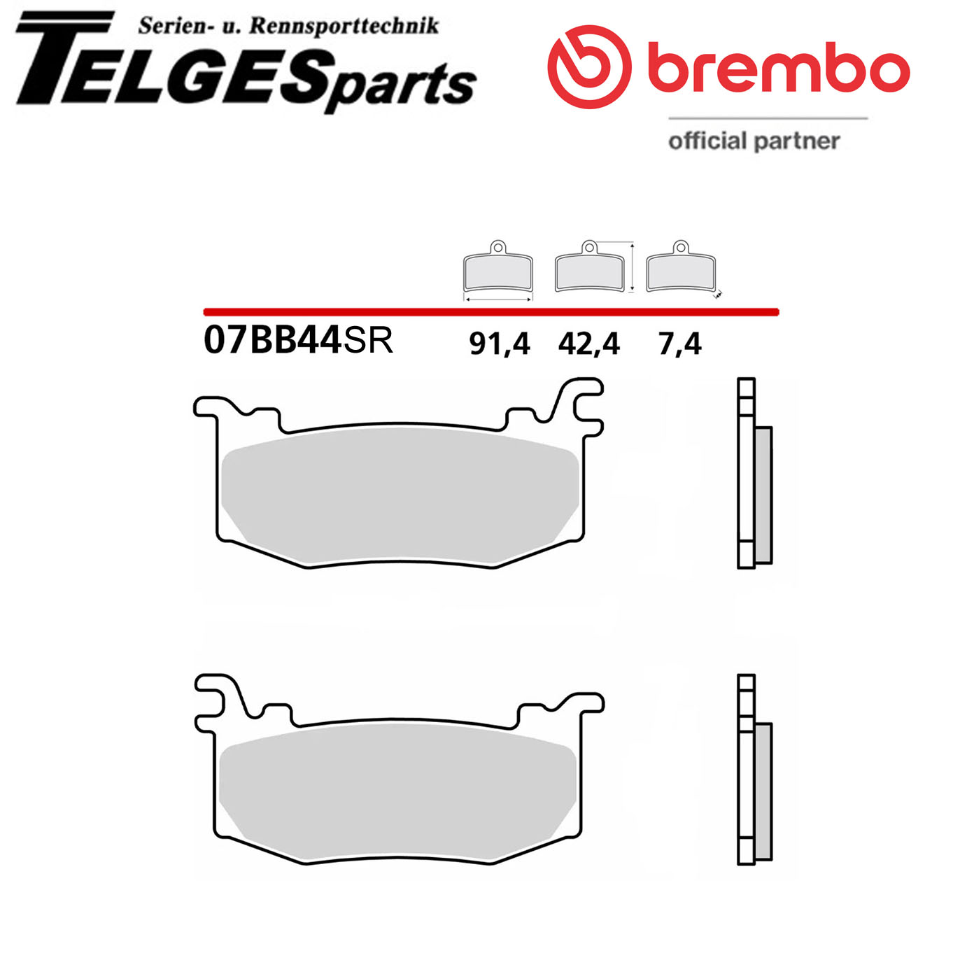 07BB44SR Brembo Bremsbelag - SR Sinter Race