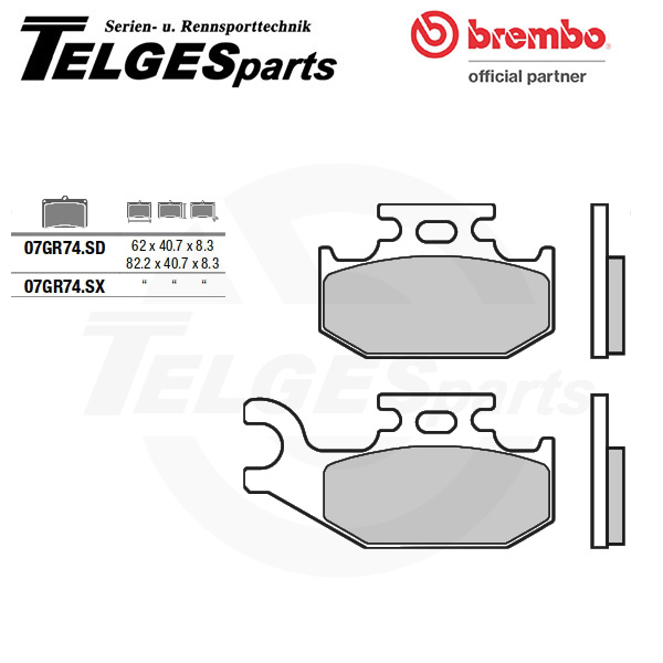 07GR74SX Brembo Brake Pad - SX Sinter Off-Road Race right Caliper