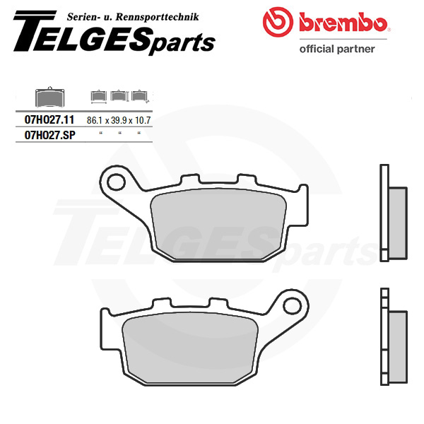 07HO27SP Brembo Brake Pad - SP Sinter Road rear