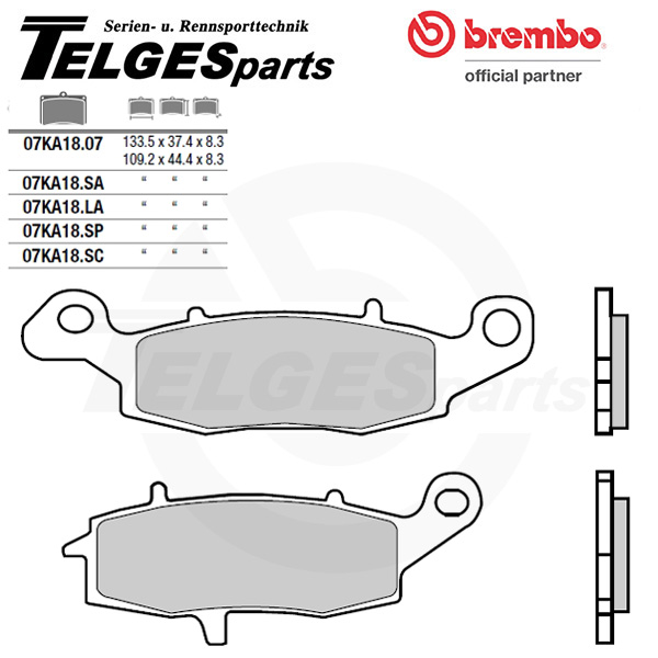 07KA18SC Brembo Brake Pad - SC Sinter Race right Caliper (new: 07KA18SR)