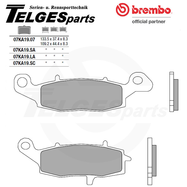 07KA19SA Brembo Brake Pad - SA Sinter Road left caliper