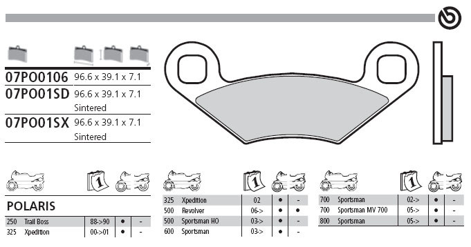 07PO0106 Brembo Brake Pad - Standard