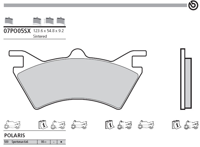 07PO05SX Brembo Brake Pad - Sintered, Off-Road - Race