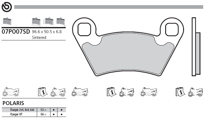 07PO07SD Brembo Brake Pad - Sintered, Off-Road