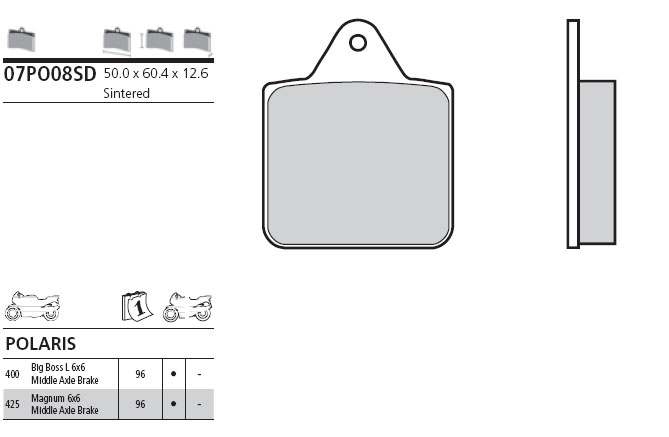 07PO08SD Brembo Brake Pad - Sintered, Off-Road