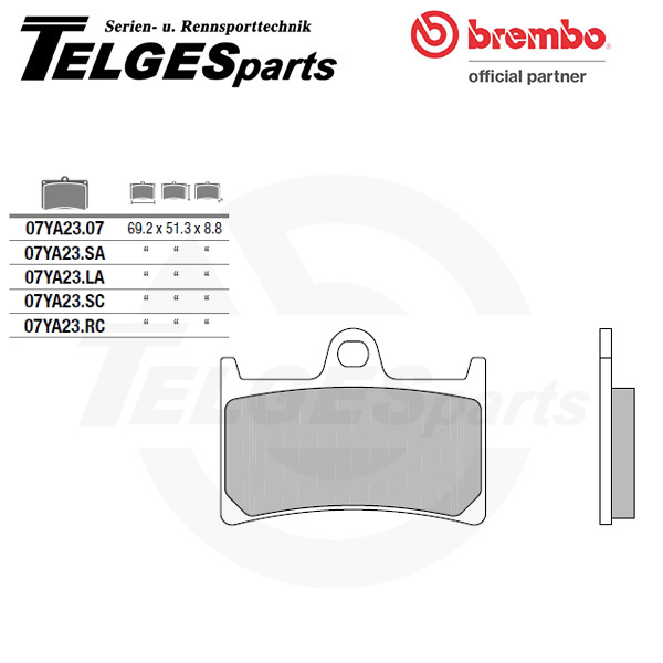 07YA23SC Brembo Brake Pad - SC Sinter Race (new: 07YA23SR)