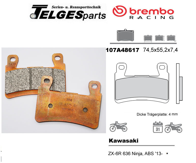 Brembo Pure Racing-Bremsbeläge Z04, 107A48617