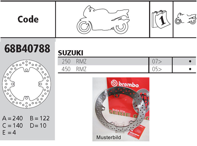 Brembo Brake Disc Performance Serie Oro 68B40788, rear