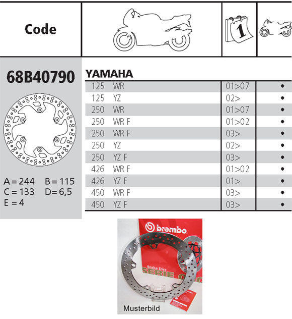 Brembo Brake Disc Performance Serie Oro 68B40790, rear