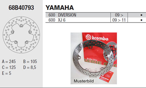 Brembo Brake Disc Performance Serie Oro 68B40793, rear