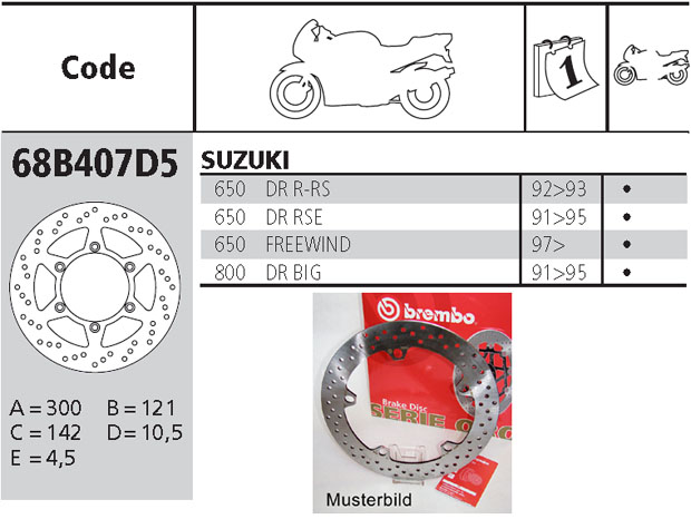 Brembo Brake Disc Performance Serie Oro 68B407D5, front