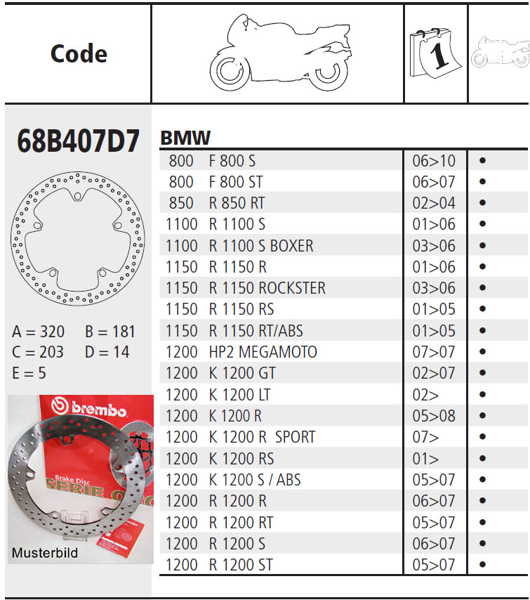 Brembo Brake Disc Performance Serie Oro 68B407D7, vorne