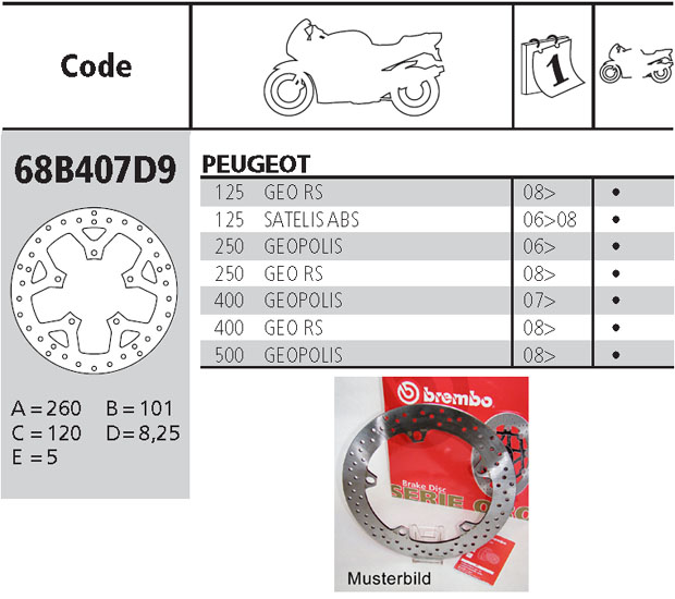 Brembo Brake Disc Performance Serie Oro 68B407D9, front