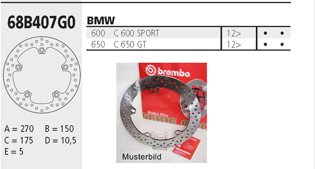 Brembo Bremsscheibe Performance Serie Oro 68B407G0