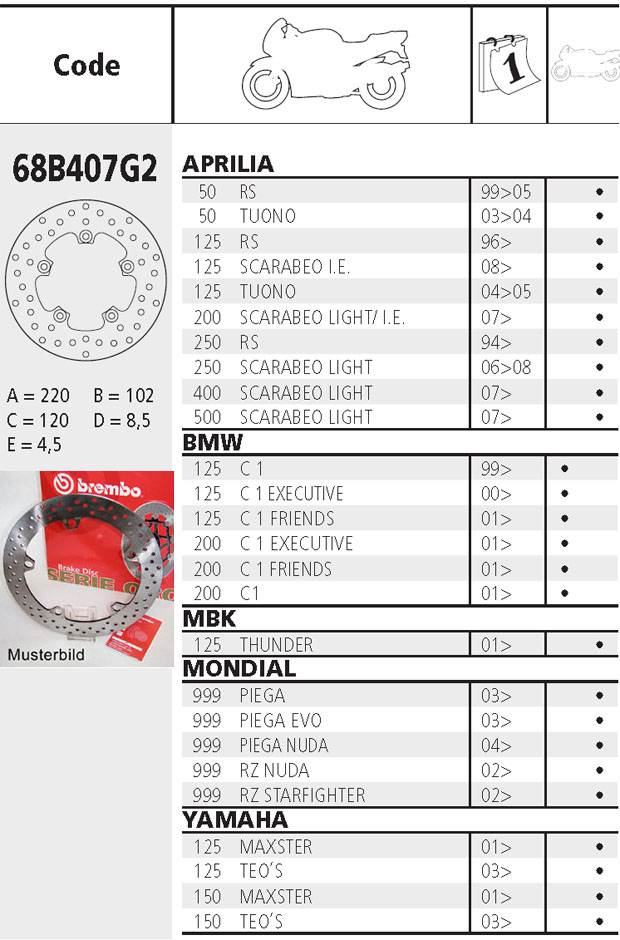 Brembo Brake Disc Performance Serie Oro 68B407G2