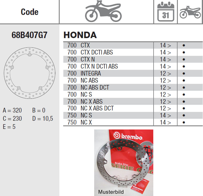 Brembo Brake Disc Performance Serie Oro 68B407G7, vorne