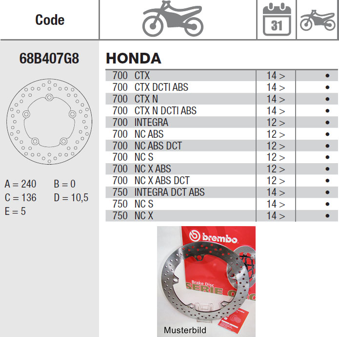 Brembo Brake Disc Performance Serie Oro 68B407G8, rear