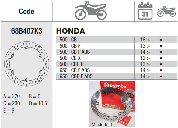 Brembo Brake Disc Performance Serie Oro 68B407K3, front