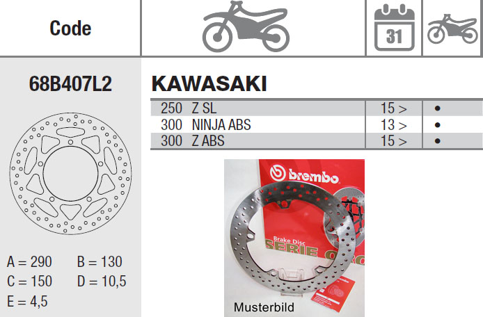 Brembo Brake Disc Performance Serie Oro 68B407L2, front