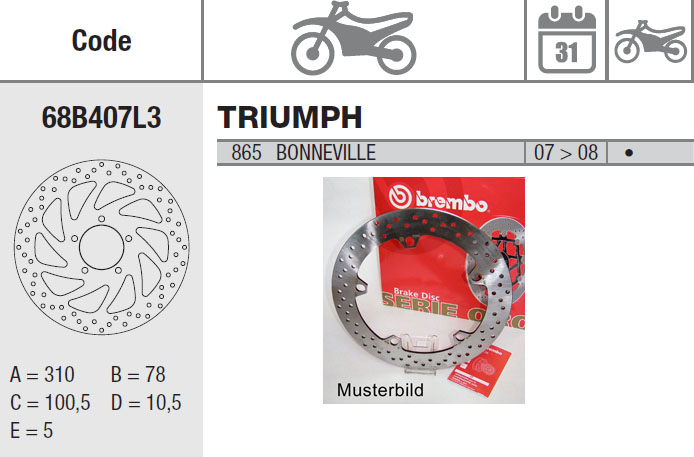 Brembo Bremsscheibe Performance Serie Oro 68B407L3, vorne